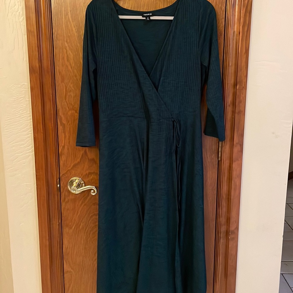 Torrid rib knit wrap dress 0 (large)